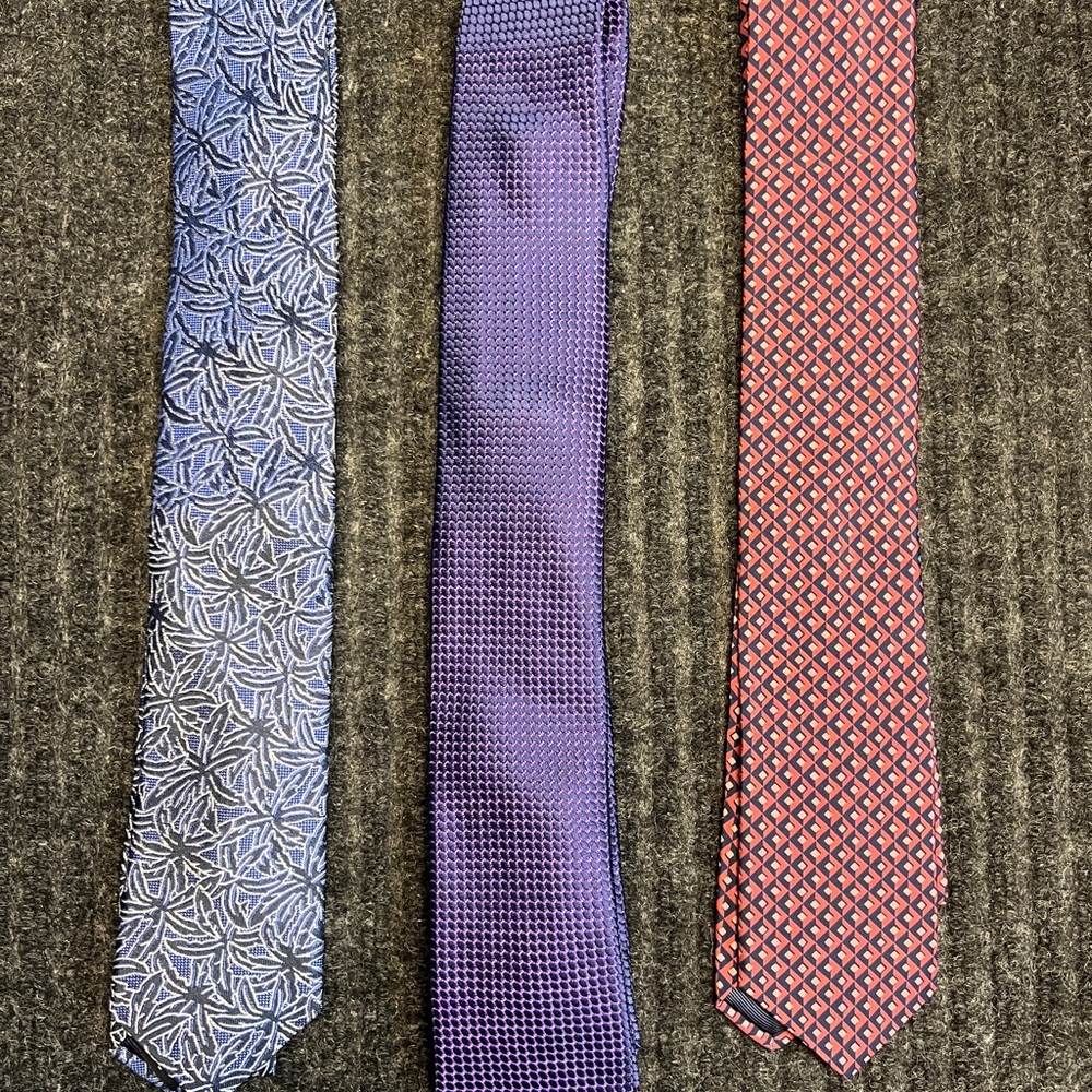 Ted Baker London Men's Tie Trio Set- Blue, Purple, Mauve